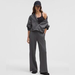 lululemon Scuba Mid-Rise Wide-Leg Pant Waffle Heathered Graphite Grey Small
